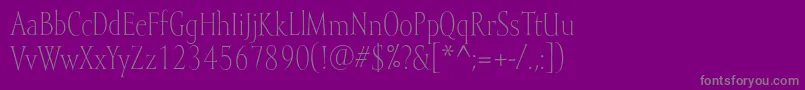 Mramorlight-fontti – harmaat kirjasimet violetilla taustalla