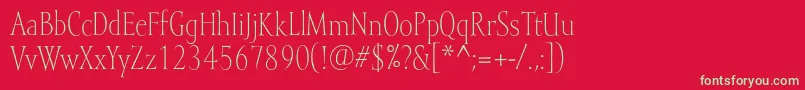 Mramorlight-fontti – vihreät fontit punaisella taustalla
