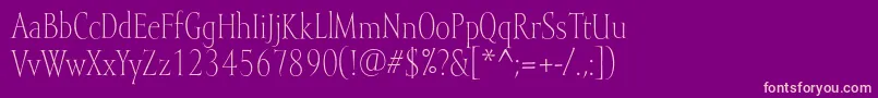 フォントMramorlight – 紫の背景にピンクのフォント