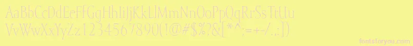 Mramorlight Font – Pink Fonts on Yellow Background