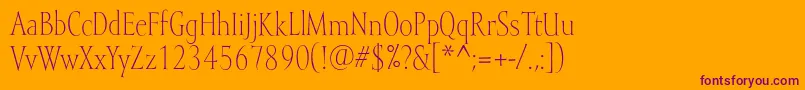Mramorlight Font – Purple Fonts on Orange Background