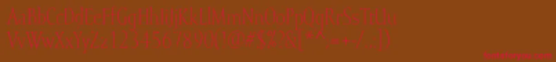 Mramorlight-fontti – punaiset fontit ruskealla taustalla