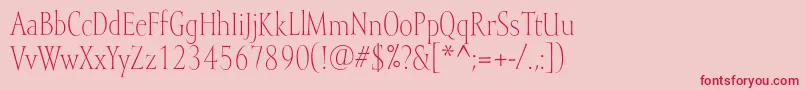 フォントMramorlight – ピンクの背景に赤い文字