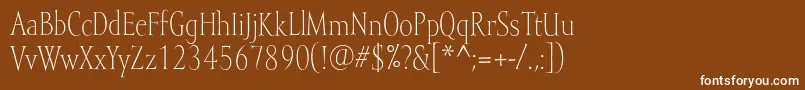 Mramorlight-fontti – valkoiset fontit ruskealla taustalla