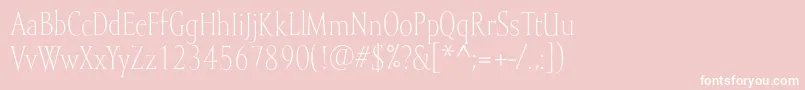 Mramorlight-fontti – valkoiset fontit vaaleanpunaisella taustalla