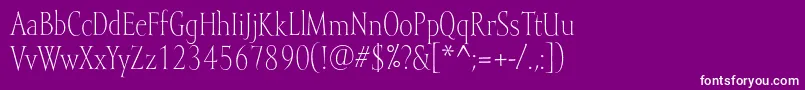 Mramorlight-fontti – valkoiset fontit violetilla taustalla