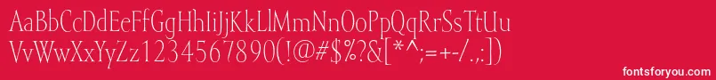 Mramorlight-fontti – valkoiset fontit punaisella taustalla
