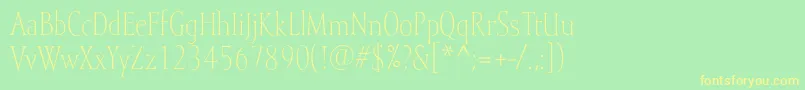 Mramorlight-fontti – keltaiset fontit vihreällä taustalla