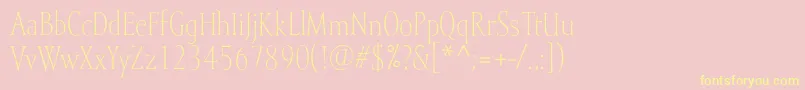 Mramorlight-fontti – keltaiset fontit vaaleanpunaisella taustalla