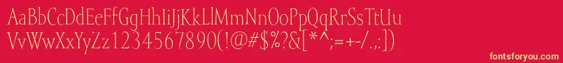 Mramorlight-fontti – keltaiset fontit punaisella taustalla