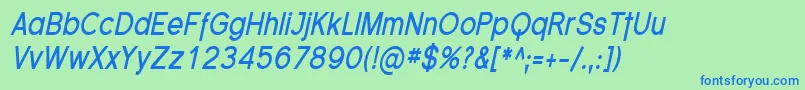 SfflorencesanscondBoldital Font – Blue Fonts on Green Background