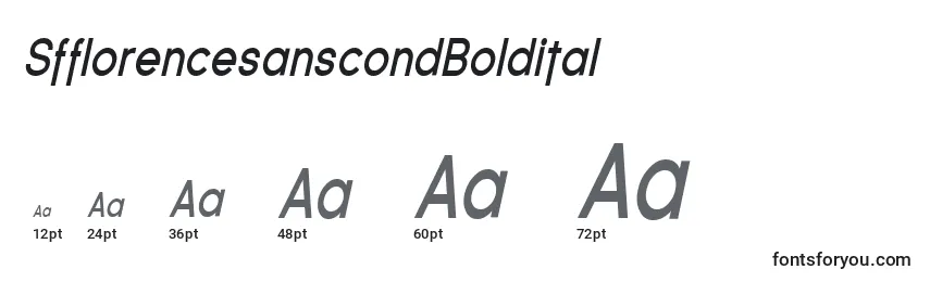 Größen der Schriftart SfflorencesanscondBoldital