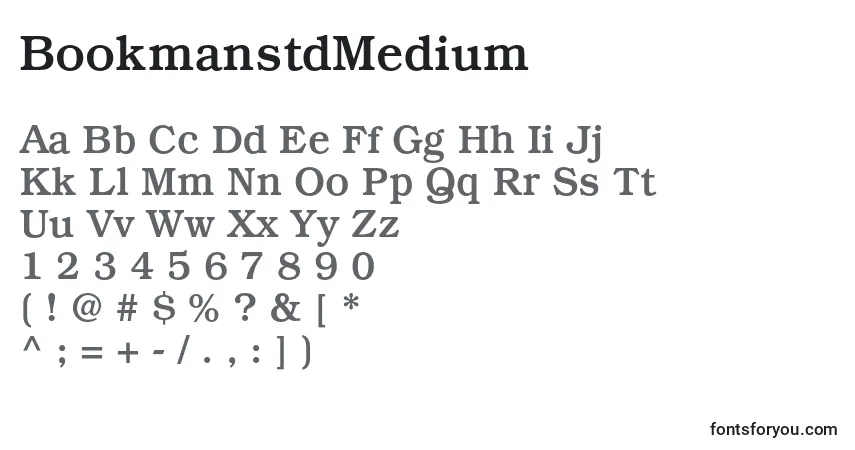 A fonte BookmanstdMedium – alfabeto, números, caracteres especiais