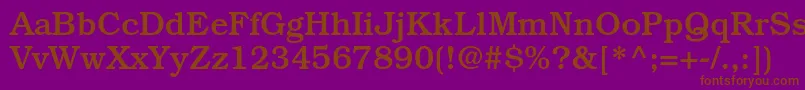 BookmanstdMedium-fontti – ruskeat fontit violetilla taustalla
