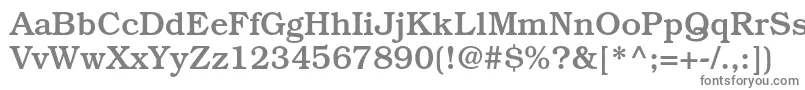 BookmanstdMedium-fontti – harmaat kirjasimet valkoisella taustalla