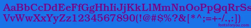 Czcionka BookmanstdMedium – fioletowe czcionki na niebieskim tle