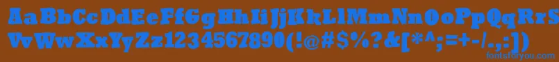 Czcionka Roughrockys – niebieskie czcionki na brązowym tle