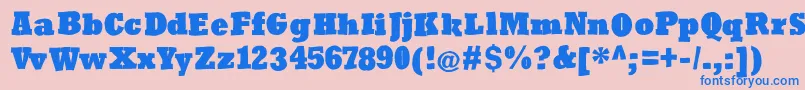 Roughrockys Font – Blue Fonts on Pink Background