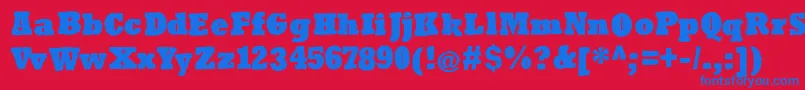 Roughrockys Font – Blue Fonts on Red Background