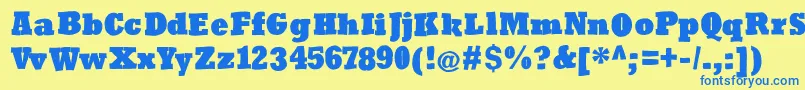 Roughrockys Font – Blue Fonts on Yellow Background