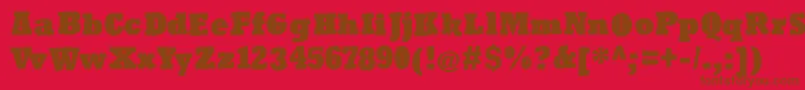Roughrockys Font – Brown Fonts on Red Background