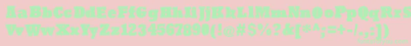 フォントRoughrockys – ピンクの背景に緑の文字