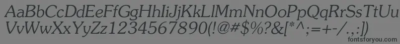 フォントAgpresquirecItalic – 黒い文字の灰色の背景