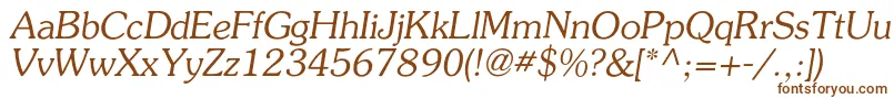 AgpresquirecItalic-Schriftart – Braune Schriften auf weißem Hintergrund