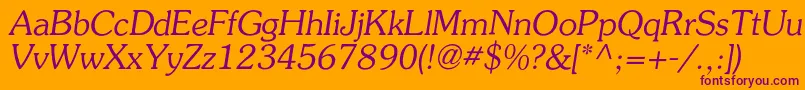 AgpresquirecItalic Font – Purple Fonts on Orange Background