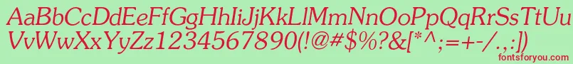 AgpresquirecItalic Font – Red Fonts on Green Background