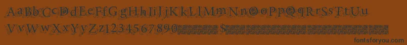 Swiftchops-Schriftart – Schwarze Schriften auf braunem Hintergrund
