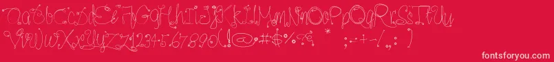 fuente Romer1 – Fuentes Rosadas Sobre Fondo Rojo