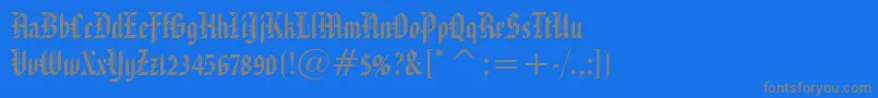 フォントAmericanTextBt – 青い背景に灰色の文字