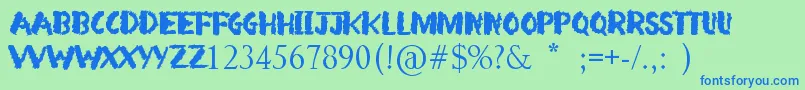 Arsonist Font – Blue Fonts on Green Background