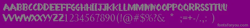 フォントArsonist – 紫の背景に灰色の文字