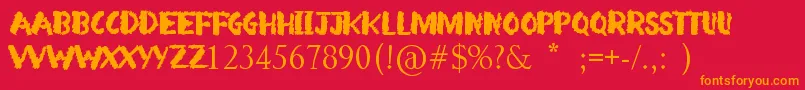 フォントArsonist – 赤い背景にオレンジの文字