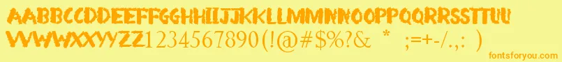 Czcionka Arsonist – pomarańczowe czcionki na żółtym tle