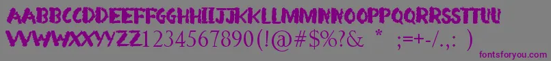 Więcej informacji o czcionce Arsonist Czcionka Arsonist – fioletowe czcionki na szarym tle