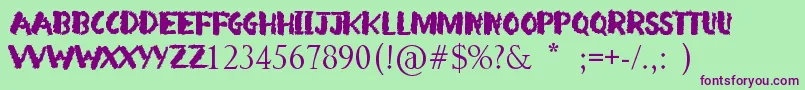 Arsonist Font – Purple Fonts on Green Background