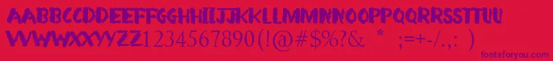 Arsonist-Schriftart – Violette Schriften auf rotem Hintergrund