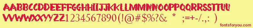 Arsonist Font – Red Fonts on Yellow Background