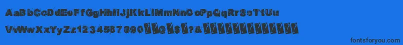 Europarty Font – Black Fonts on Blue Background