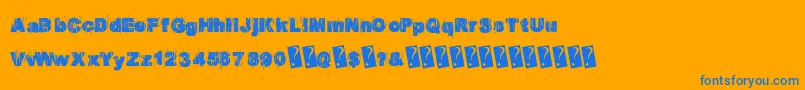 Europarty Font – Blue Fonts on Orange Background
