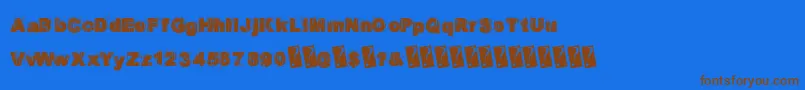 Europarty Font – Brown Fonts on Blue Background
