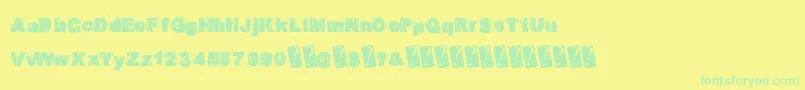 Europarty Font – Green Fonts on Yellow Background