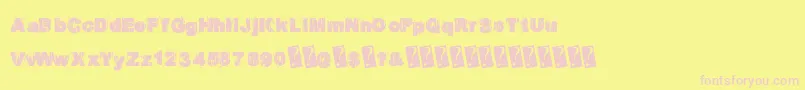 Europarty Font – Pink Fonts on Yellow Background