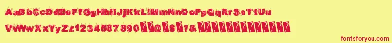 Europarty Font – Red Fonts on Yellow Background