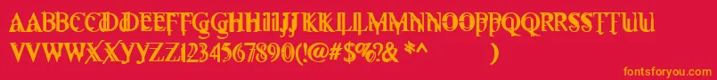 Fallenthyme Font – Orange Fonts on Red Background