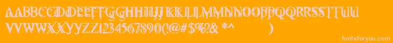 Fallenthyme Font – Pink Fonts on Orange Background