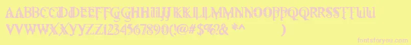 Fallenthyme Font – Pink Fonts on Yellow Background